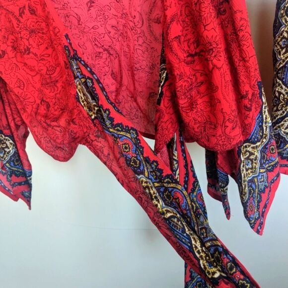 Band of Gypsies Boho Paisley Crop Tie Top &  Shorts Set - Picture 9 of 13